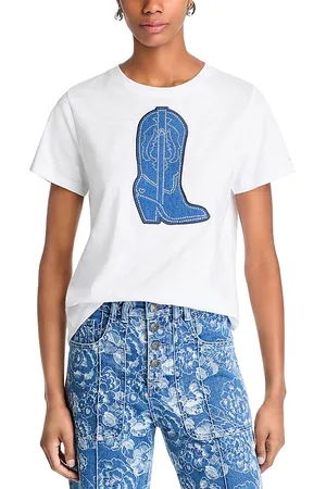Cinq A Sept Silver Studs Denim Tee