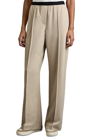 Reiss Petites Contrast Waistband Wide Leg Pants