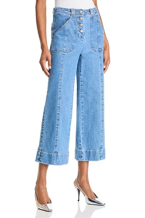 Cinq A Sept Benji High Rise Cropped Wide Leg Jeans in