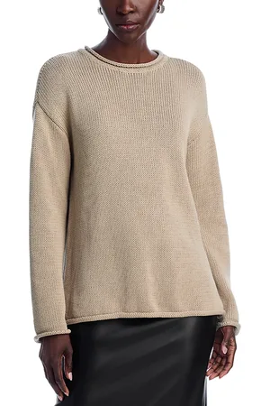 Aqua Cotton Roll Neck Sweater