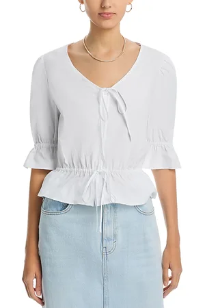 SINGLE THREAD Stretch Poplin Elbow Sleeve Top