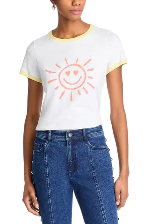 Cinq A Sept Smiling Sun Shrunken Ringer Tee