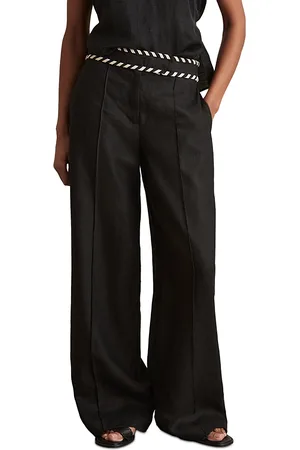 Reiss Petites Braided Waistband Linen Pants