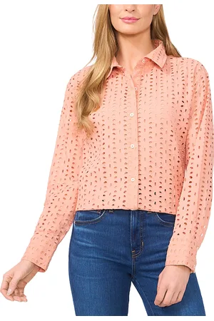 CE&CE Eyelet Button Down Blouse