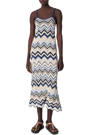 Maje Crochet Knit Maxi Dress