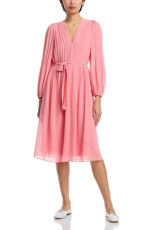 Kobi Halperin Tatum Pintucked V Neck Midi Dress