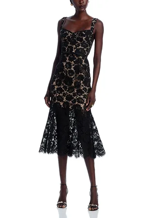 Self-Portrait Fine Lace Midi Dress