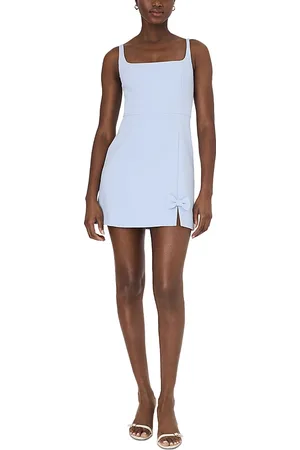 French Connection Whisper Bow Trim Slit Mini Dress