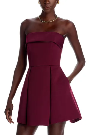 Amsale Box Pleat Mini Dress