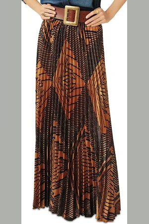 Ba & sh Sow Geometric Pleated Maxi Skirt