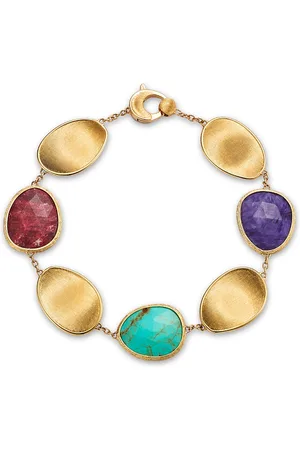 Marco Bicego 18K Yellow Lunaria Color Triple Stone Link Bracelet