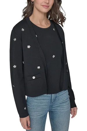 Karl Lagerfeld Floral Embellished Cardigan