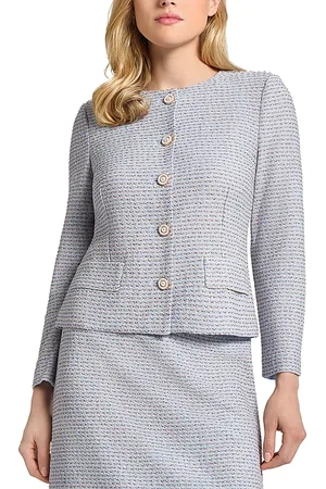 Misook Textured Stripe Knit Jacket