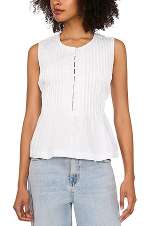 1. STATE Cotton Pintuck Blouse