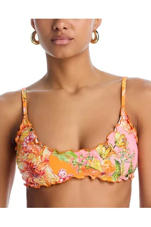 PQ Swim Embroidered Lettuce Edge Bikini Top
