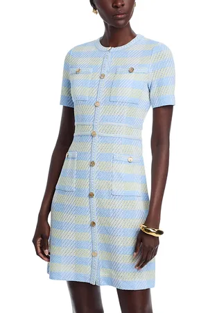 Misook Plaid Button Front Sheath Dress