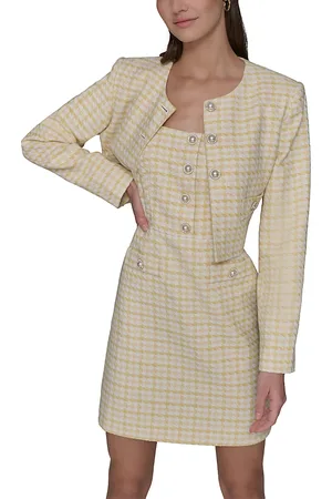 Karl Lagerfeld Boucle Tweed Cropped Jacket