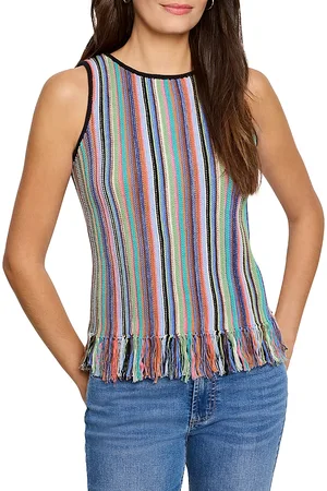 NIC+ZOE Falling Fringe Sleeveless Sweater