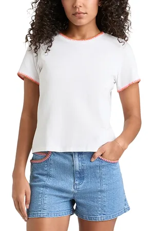 Cinq A Sept Crochet Shrunken Tee