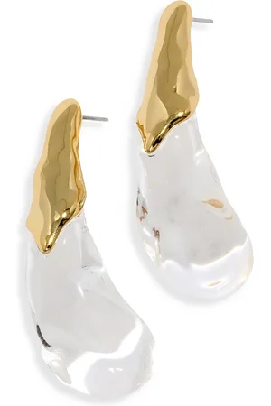 Alexis Bittar Liquid Lucite Arched Drop Earrings in 14K Plated