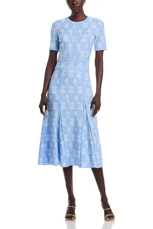 Misook Printed Short Sleeve Midi Dress
