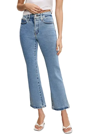 GOOD AMERICAN Good Legs Cropped Mini Boot Leg Jeans in Blue670