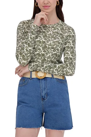 Point Printed Crewneck Long Sleeve Tee