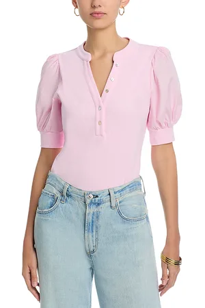 SINGLE THREAD Puff Sleeve Henley Top