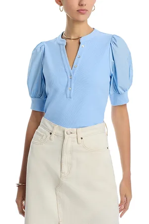SINGLE THREAD Puff Sleeve Henley Top