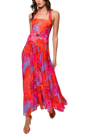 Hutch Aza Long Floral Drop-Waist Dress