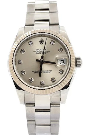 Rolex Oyster Perpetual Datejust Automatic Watch in Stainless Steel and White Gold with Diamond Markers 31mm