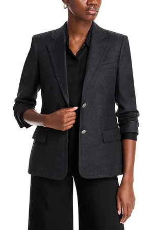 THEORY Sleek Flannel Two Button Blazer