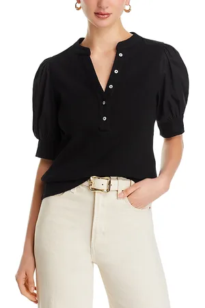 SINGLE THREAD Puff Sleeve Henley Top