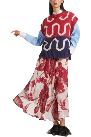 La DoubleJ Silk Blend Drawstring Skirt