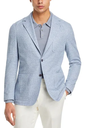 CANALI Cotton & Linen Textured Jersey Regular Fit Sport Coat
