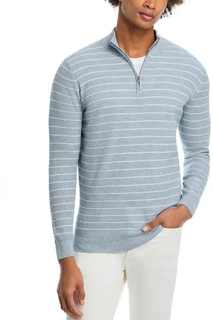 Peter Millar South Bend Striped Quarter Zip Sweater