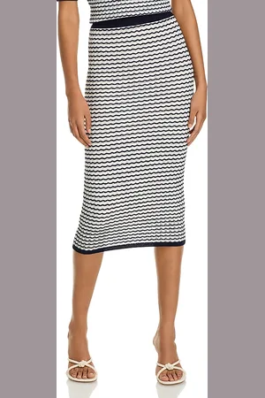 Essentiel Antwerp Wavy Striped Midi Skirt