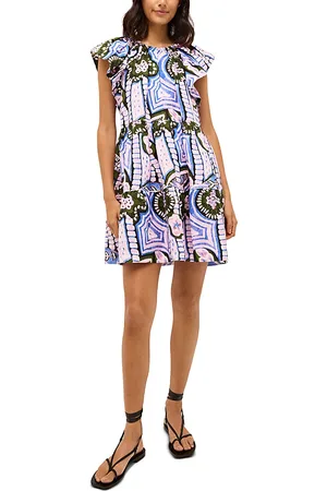 Marie Oliver Kara Mixed Print Mini Dress