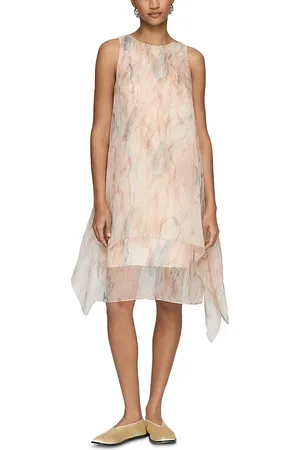 Lafayette 148 New York Silk Handkerchief Hem Dress