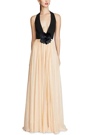Halston Heritage Kinslee Crepe and Chiffon Gown