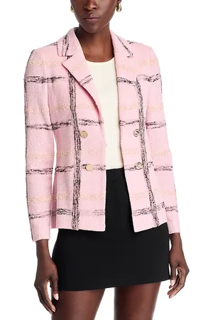 Misook Abstract Plaid Knit Jacket