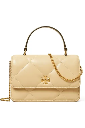 Tory Burch Mini Kira Diamond Quilt Top Handle Chain Wallet
