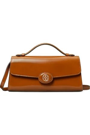 Tory Burch Robinson Spazzolato Top Handle Chain Wallet