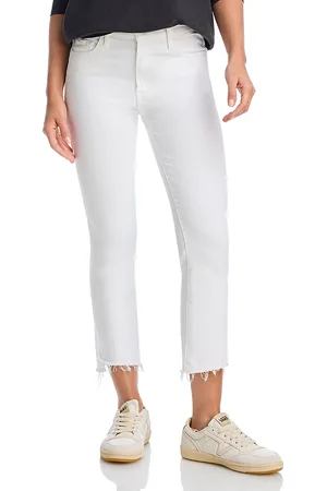 Mother Petites Lil Insider Mid Rise Crop Step Fray Jeans in Fairest of Them All
