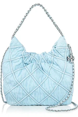 Tory Burch Mini Fleming Denim Hobo Bag