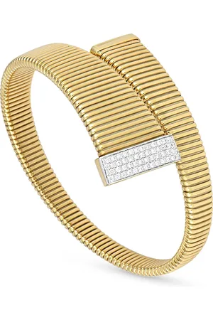 Alberto Milani 18K Yellow Via Mercanti Tubogas Diamond Accent Bracelet