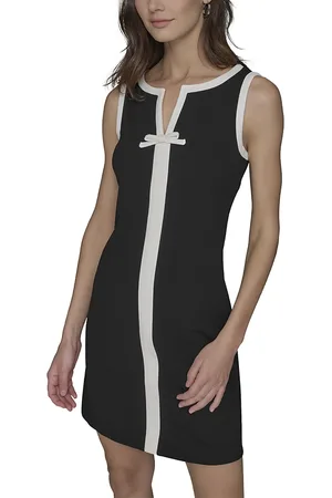 Karl Lagerfeld Split V Neck Sleeveless Dress