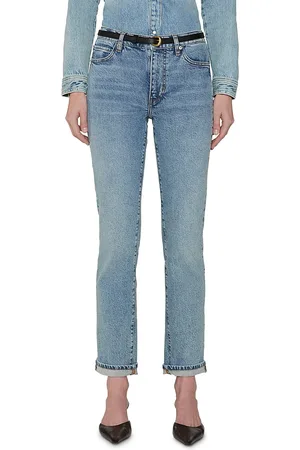 Frame The Borrowed High Rise Ankle Slim Leg Jeans in