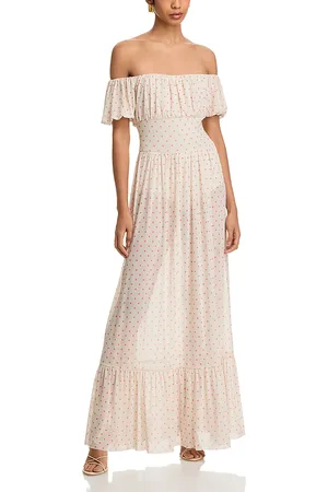 AFRM Monero Printed Off The Shoulder Maxi Dress