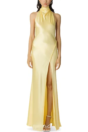 Sau Lee Penelope Satin Halter Neck Gown